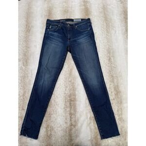 AG Adriano Goldschmied Jeans Womens 29R The Legging Ankle Super‎ Skinny Raw Hem